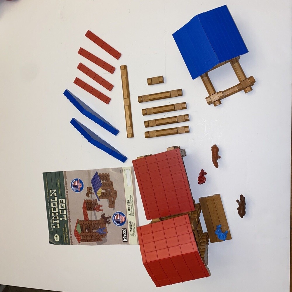 Lincoln Logs Centennial Edition Tin K’NEX Extra Pieces Cowboy Horses Set